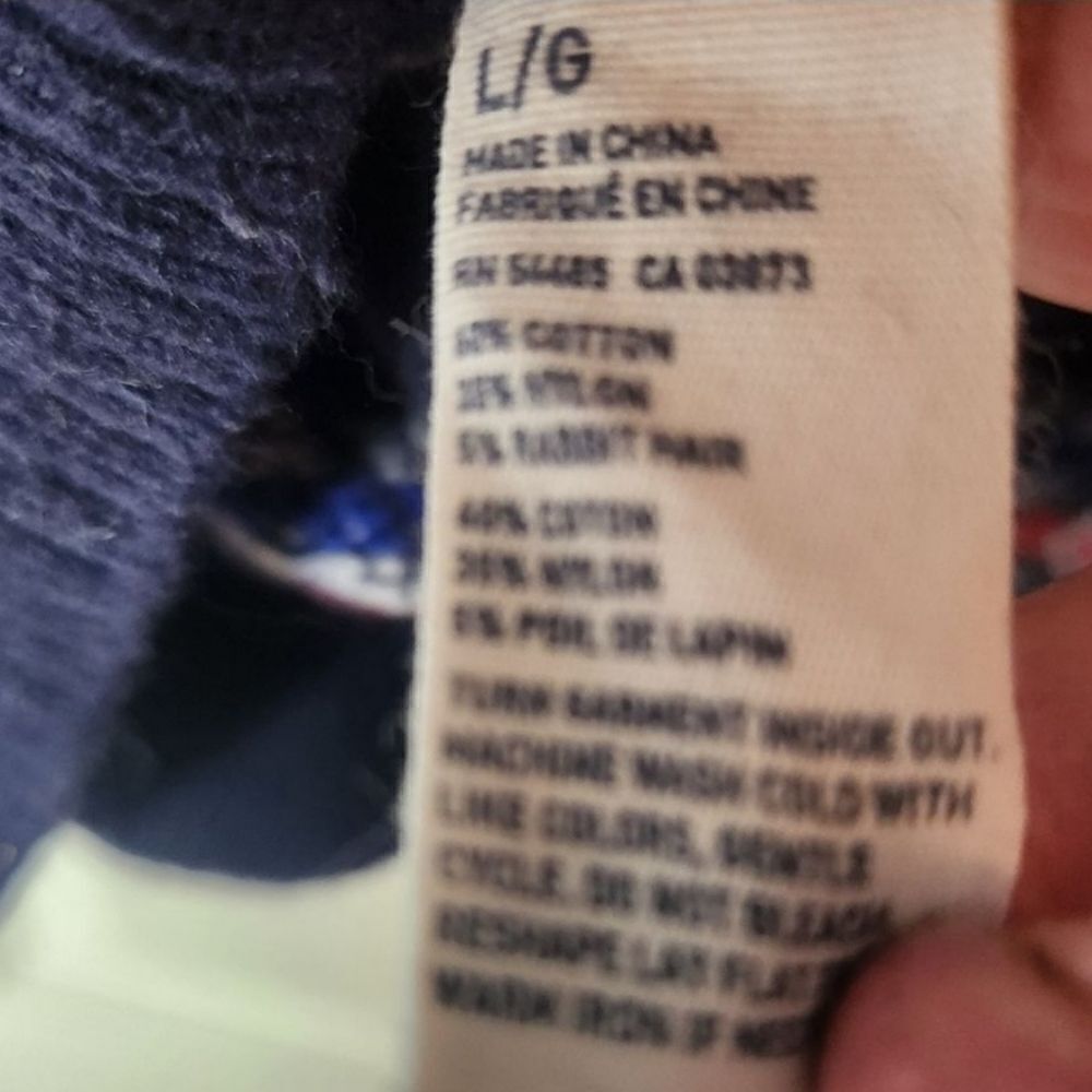 American EagleOutfitters L AthleticFit NavyBlue Mlticlrd Lngslvs Men’s Sweater - Picture 2 of 7
